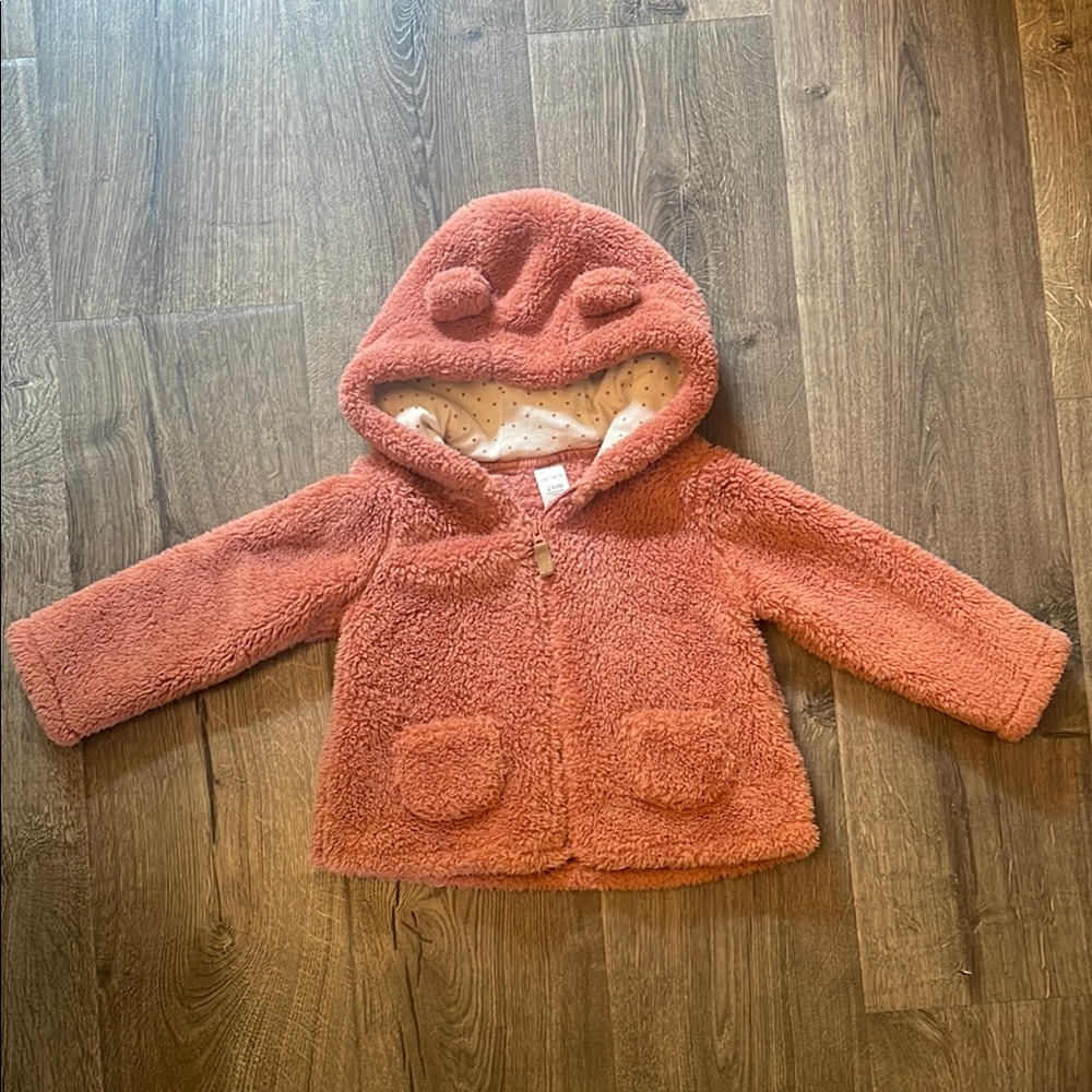 Carter's Warm Coral Hooded Jacket with Ears
